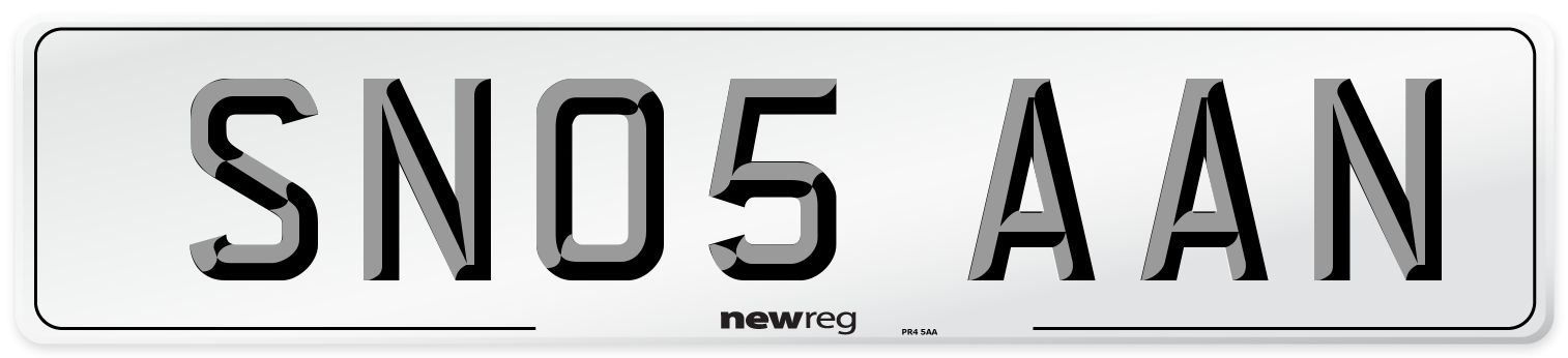 SN05 AAN Number Plate from New Reg